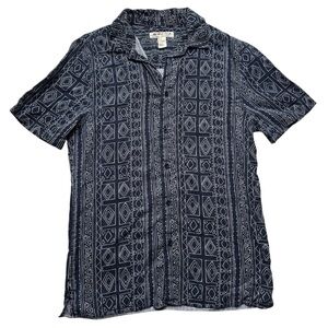 H&M Coachella Collection Short Sleeve Button-Up – Size S, Tribal Print